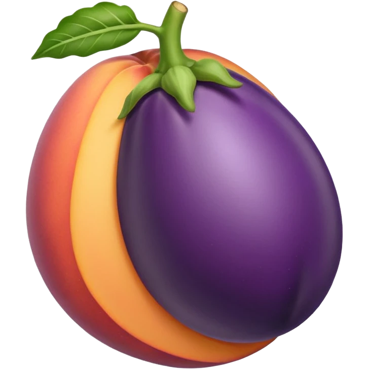Egg plant sticking inside peach emoji