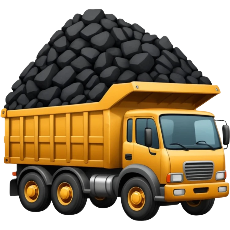 black truck with coal ore emoji