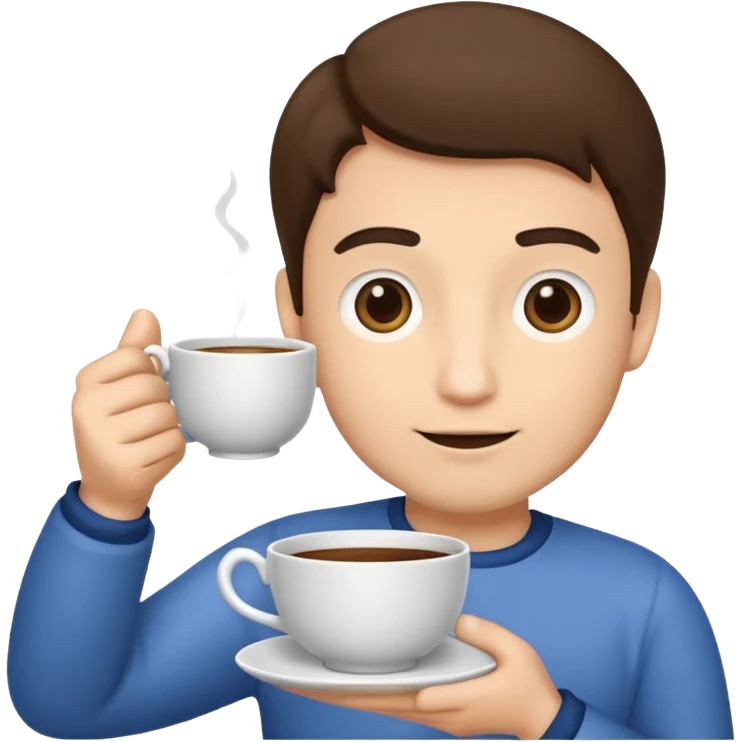 man holding teacup emoji