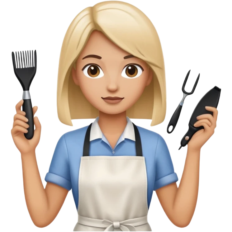 Hairdresser with apron emoji