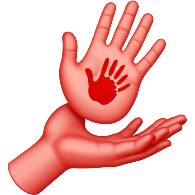 peach emoji with red hand print like a spankinging simple post spanking red mark  emoji