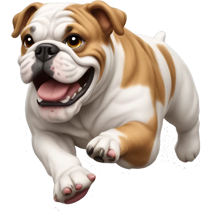 English bulldog running emoji
