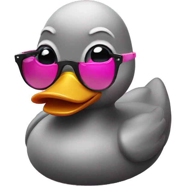 rubber duck with pink sunglasses emoji