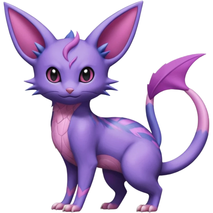 Sneasel-Nidorino-Espeon-Noibat-Purrloin-Fakémon-hybrid-creature (full body)  emoji