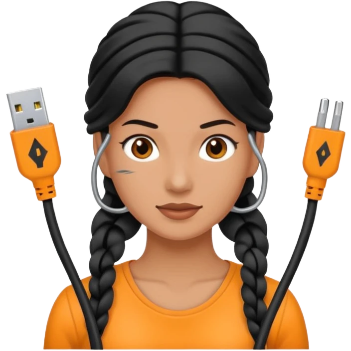 Woman as a extension cord emoji