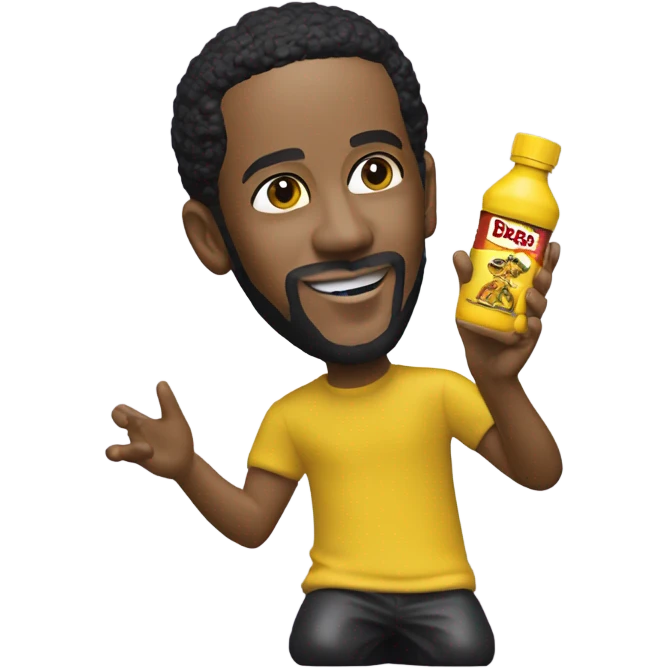 Kendrick Lamar putting mustard on drake emoji
