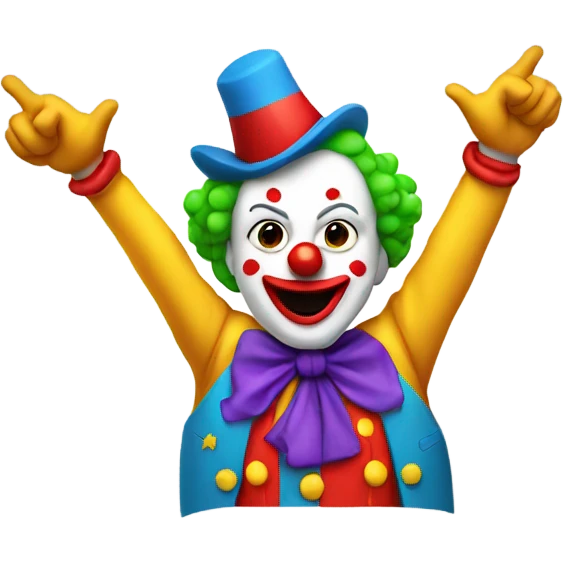 Clown with Two middle fingers in the air  emoji
