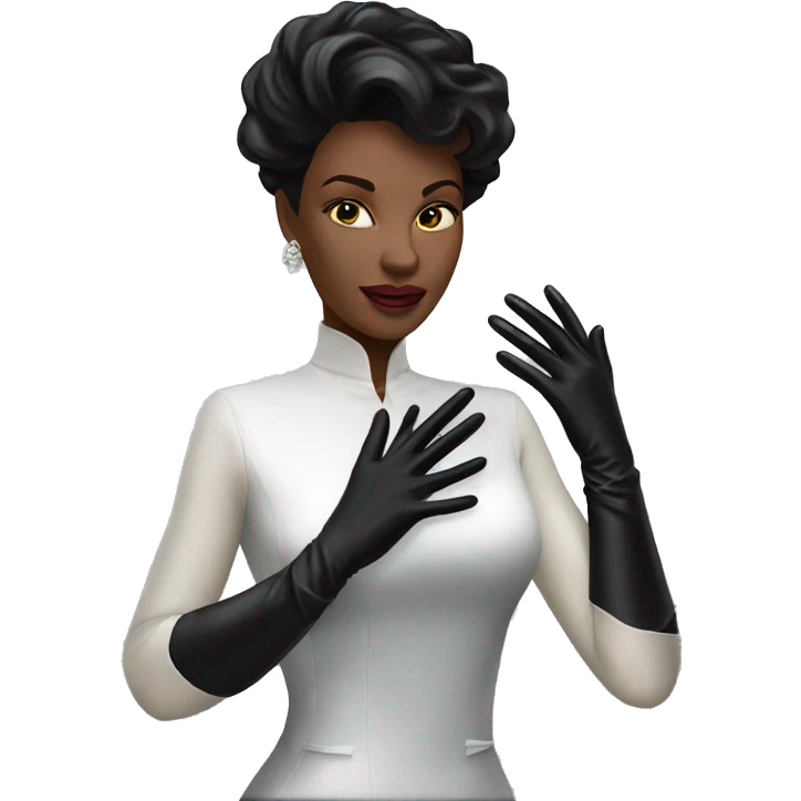Black Latex gloves elegant woman emoji