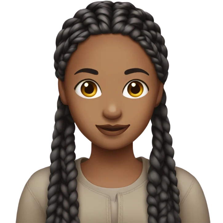 Girl with tight box braids on head emoji