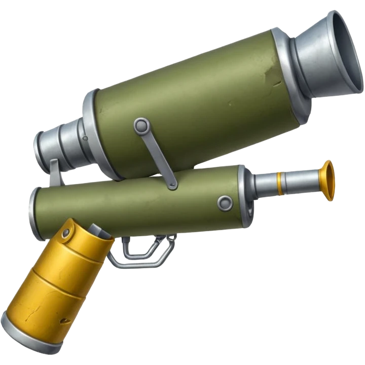 olive-colored two-handled shoulder-mounted rocket launcher emoji