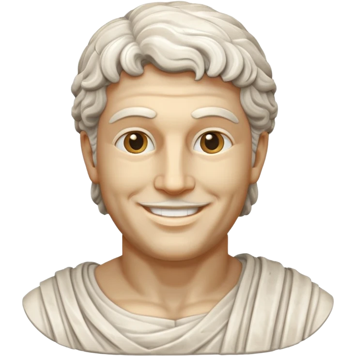fais une statue grecque homme avec un minimum de sourire emoji