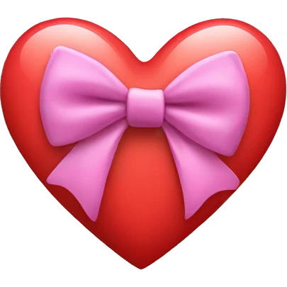 Heart with cute bow emoji