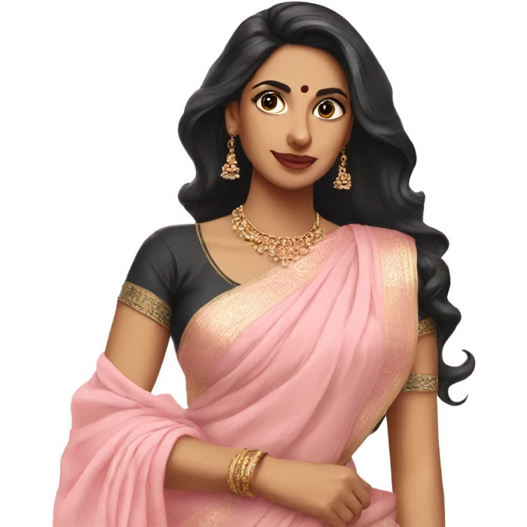 Pastel pink saree emoji
