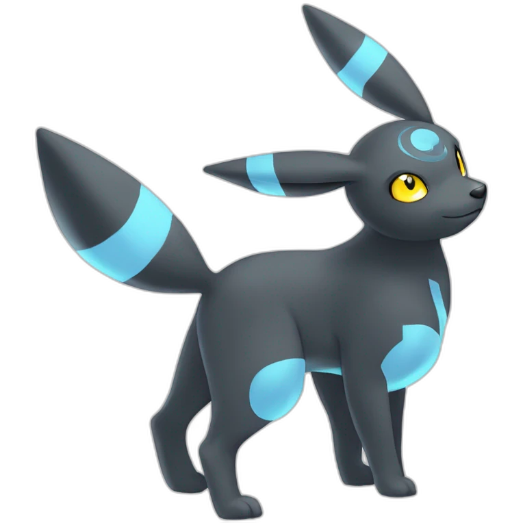 shiny umbreon standing on white emoji