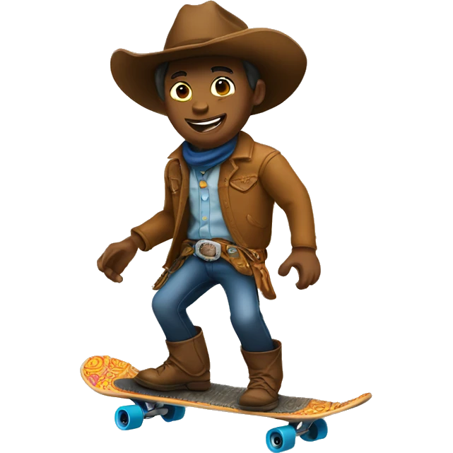A cowboy riding a skateboard  emoji