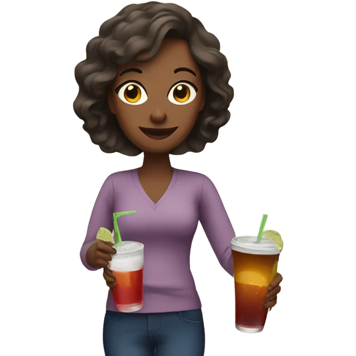 Mom with drinks emoji