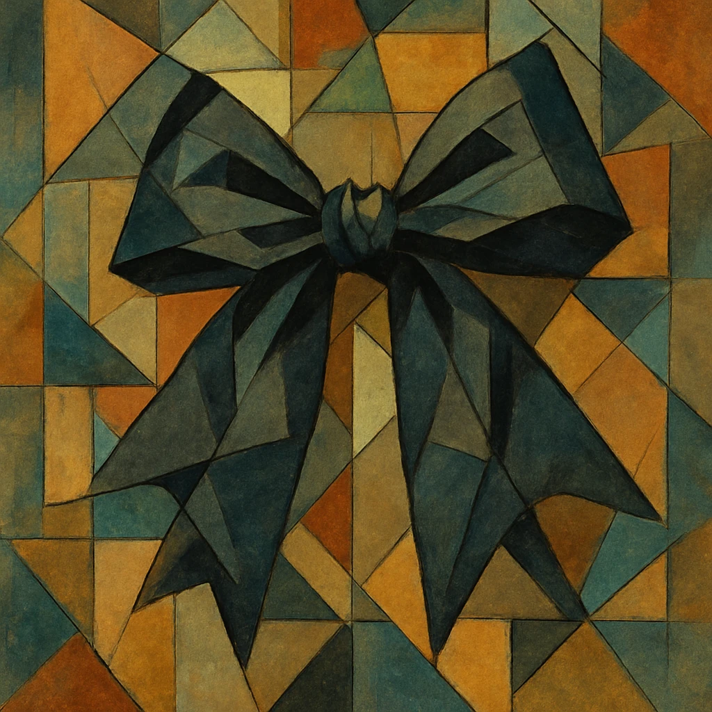 gothic bow in cubist abstraction style emoji