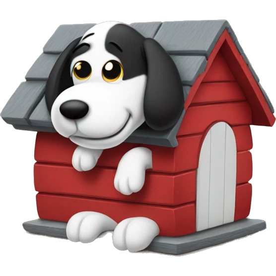 Snoopy lying on his doghouse emoji