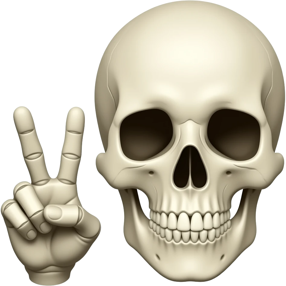 Combine these 💀✌🏽 emoji