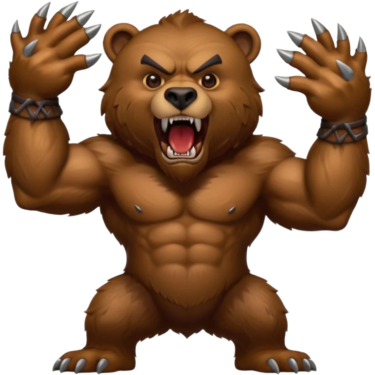 werebear with roaring with claws out emoji