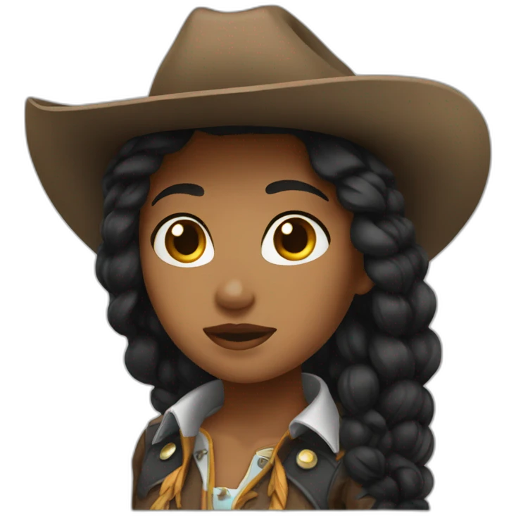 cowgirl black hair emoji