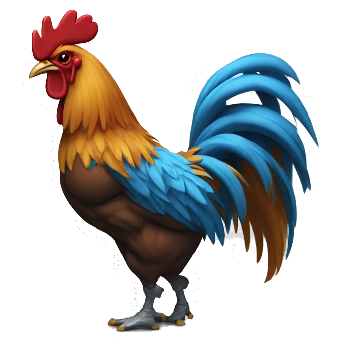 bodybuilder rooster dressed in nike emoji