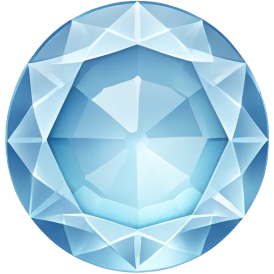 A round cut light blue celestite gem, faceted with brilliant shine and clarity, showing the characteristic pale blue of celestite emoji