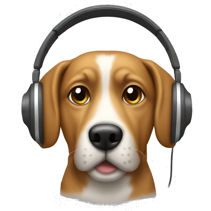 A dog waering headphones  emoji