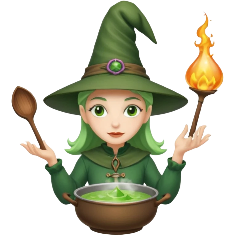 green witch cooking potion emoji