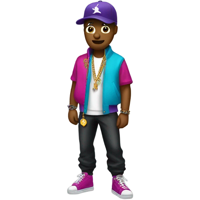 seagull head on human rapper emoji