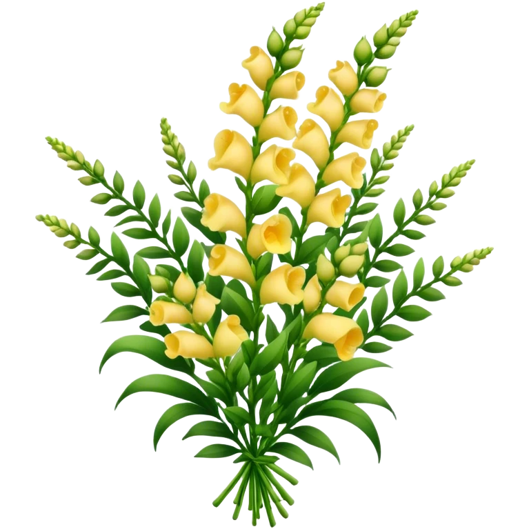 big bouquet Snapdragon, luxuriant, leaf, bud emoji