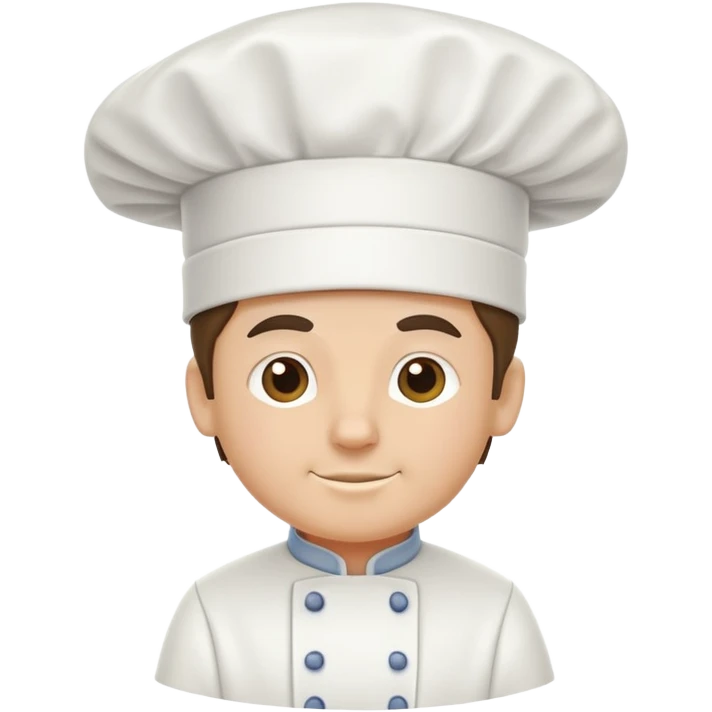 A traditional white chef's hat, tall and puffed, symbolizing culinary expertise emoji