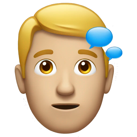 A man thinking with a thinking bubble emoji
