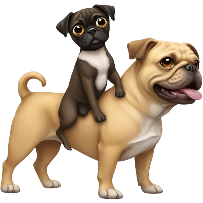 Pug riding a pit bull  emoji