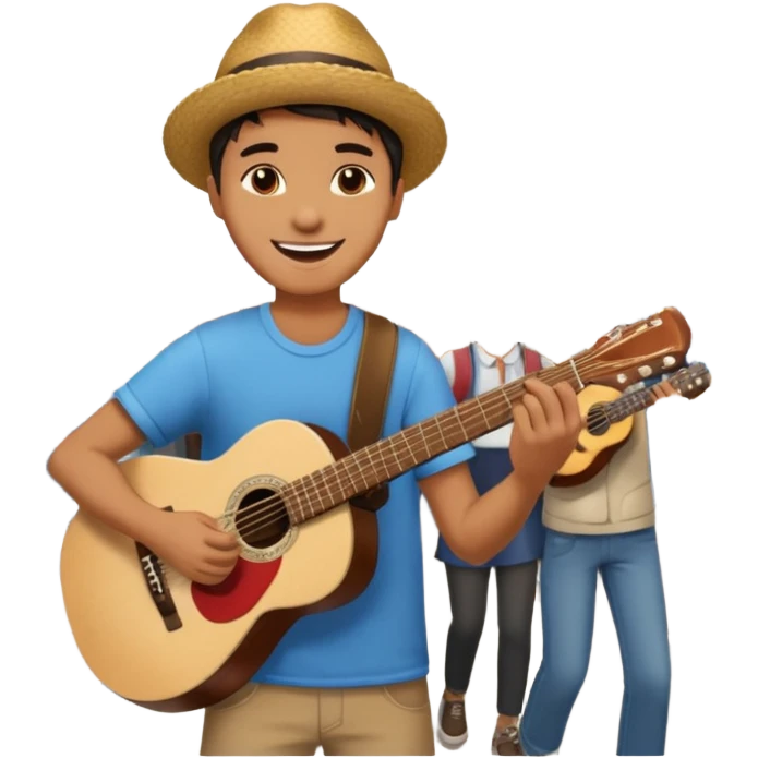 Street Musician + fan photo + crowd, Street Memories. emoji