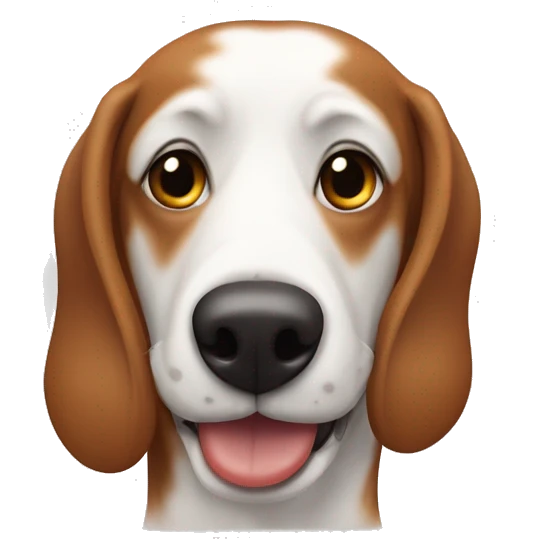 Un perro salchicha con una mancha blanca en la frente emoji
