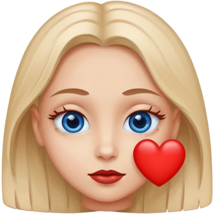 Cara enamorada con un ojo de corazón azul y el otro rojo  emoji