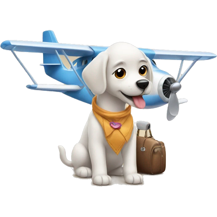 Airplane with dog emoji