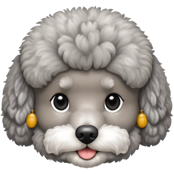 gray miniature poodle face emoji