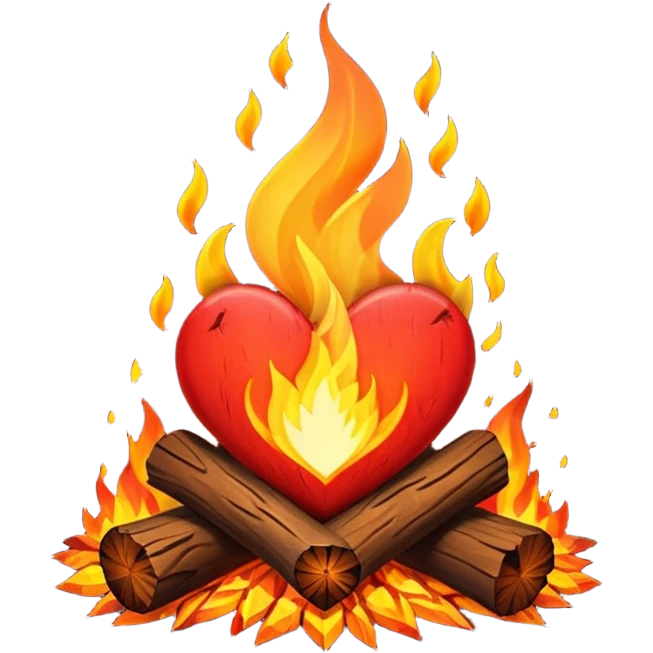 Campfire heart emoji