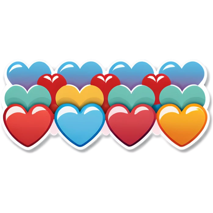 Hearts in a row emoji