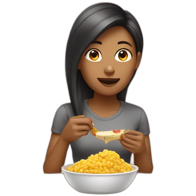 female-programmer-eating-food emoji