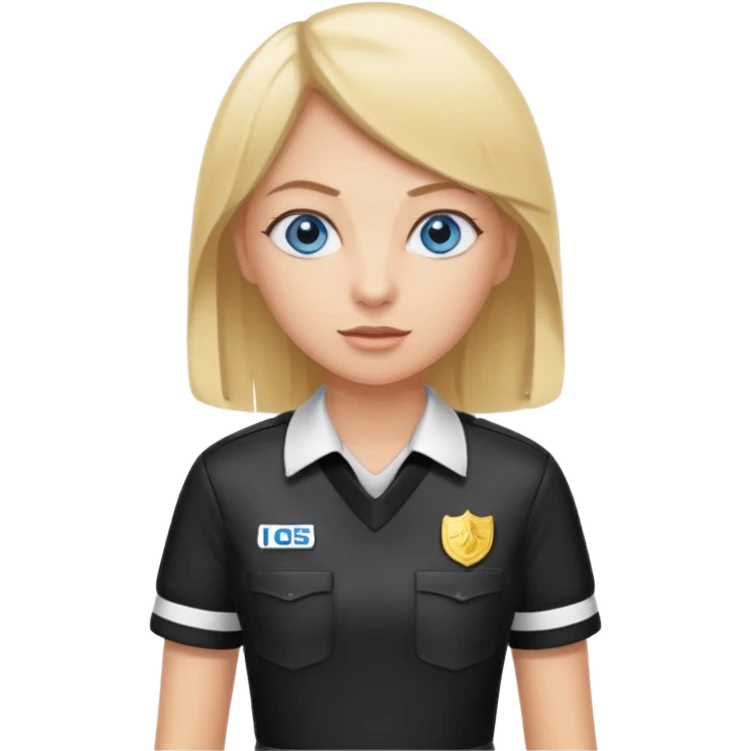 blue eyes blonde girlIN REFEREE UNIFORM STANDING UP  emoji