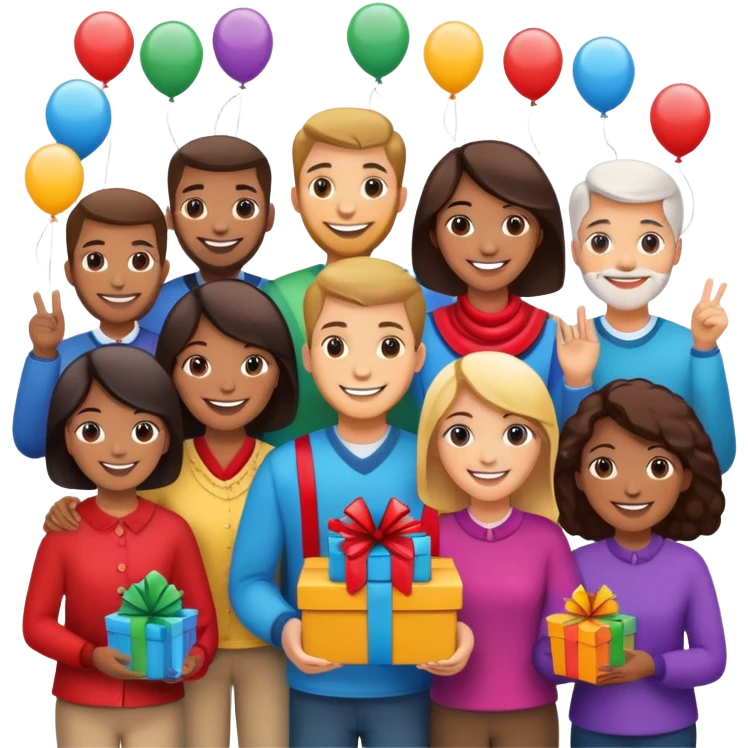 People holding a community fundraiser event emoji