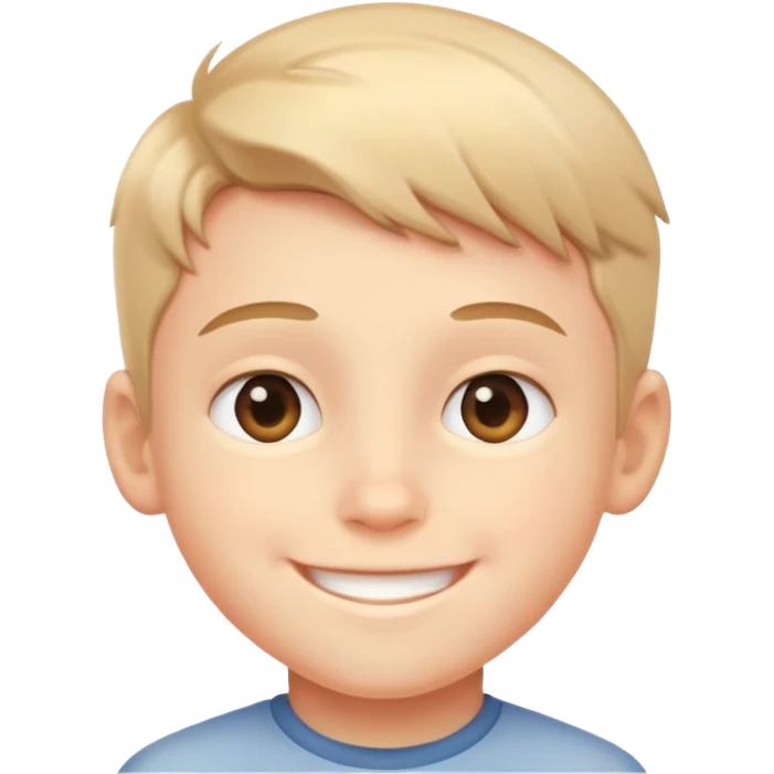 smiling boy portrait with blur emoji