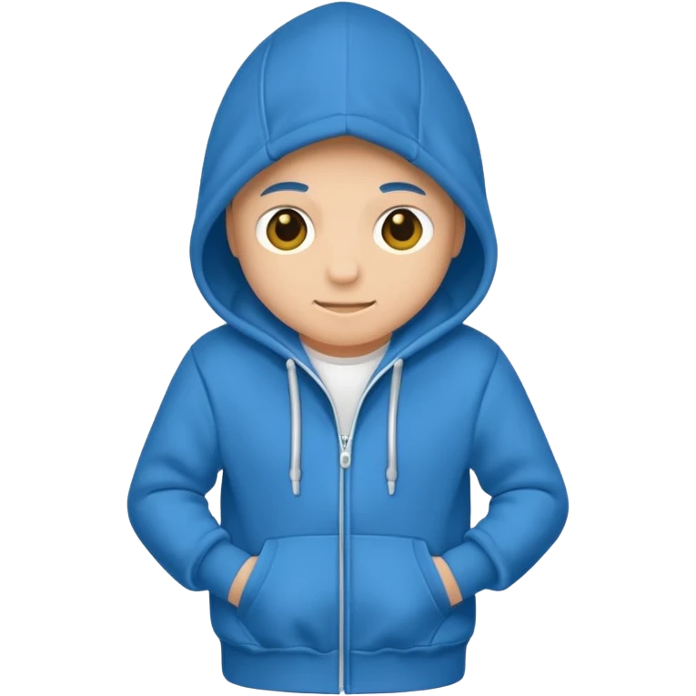 hoodie blu simple, dont add laces and no face ore smile emoji
