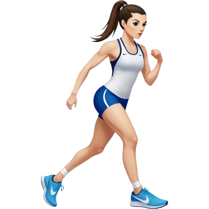 Melanie chisholm with a high ponytail wearing tight fitting athletic attire and Nike shoes emoji