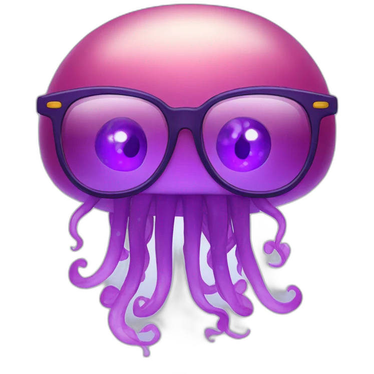 purple jellyfish with glasses emoji