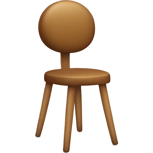 A chair with arms and legs and hairs and a face emoji