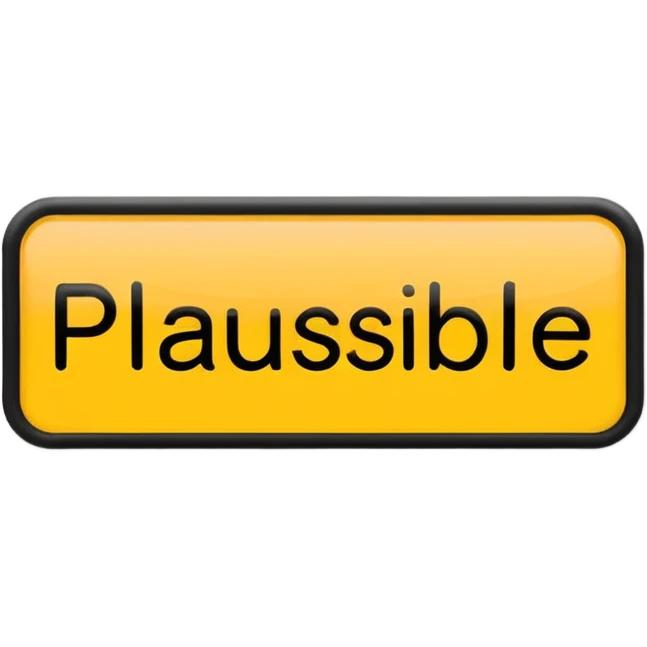 MythBusters inspired sign with the word 'Plausible' in bold letters, Apple iOS emoji style emoji